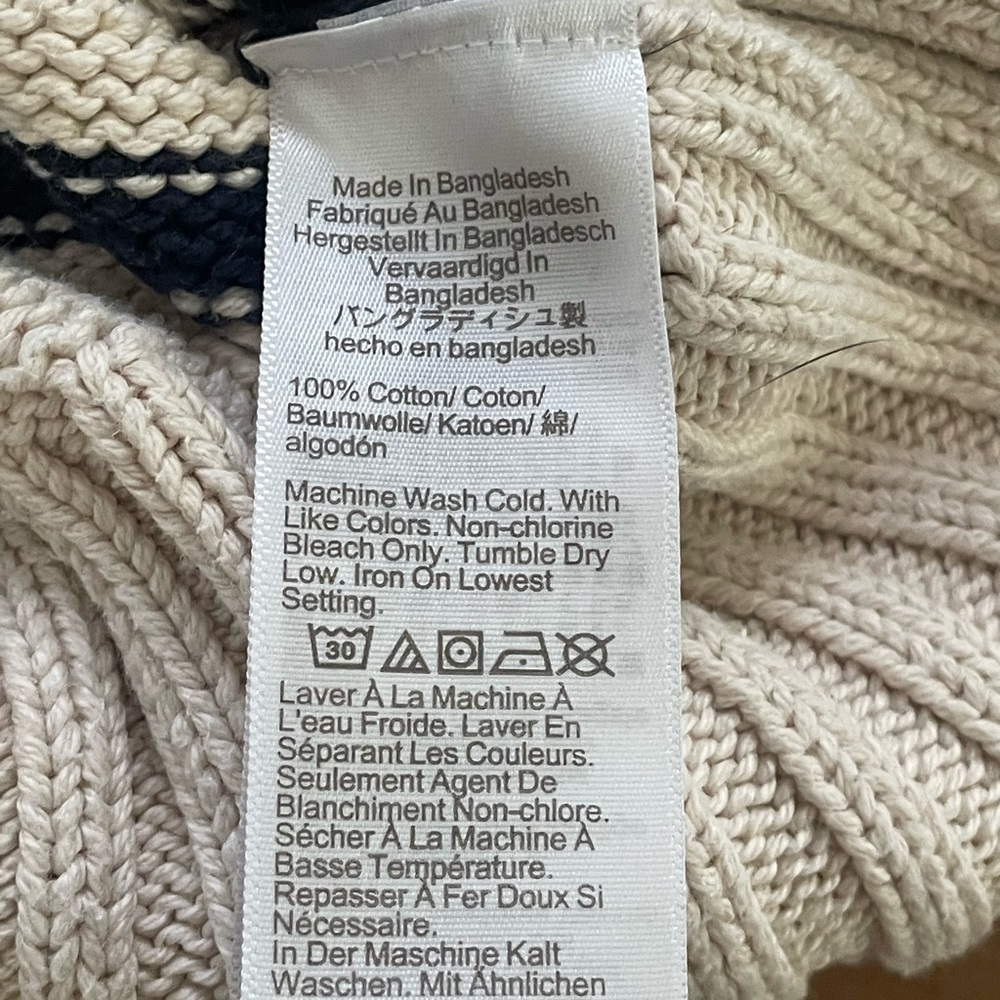 J. Crew Striped Women's Sweater in Ivory and Black, Size Small - Picture 9 of 9